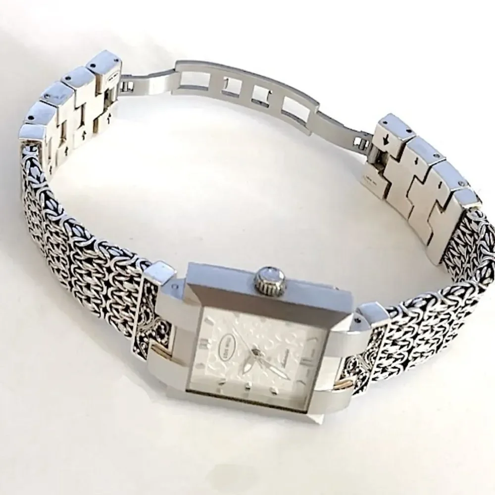 LOIS HILL Unisex Automatic Sterling Silver Bracelet Automatic Watch NWOT RARE